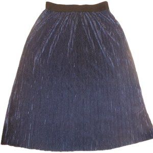 Skirt Plisse NEW Blue basic straight below knee lightweight summer